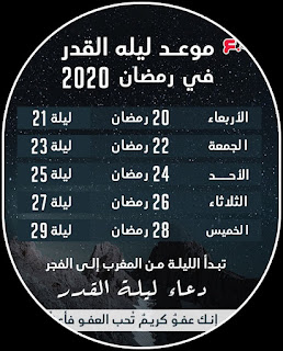 موعد ليلة القدر فى رمضان 2020